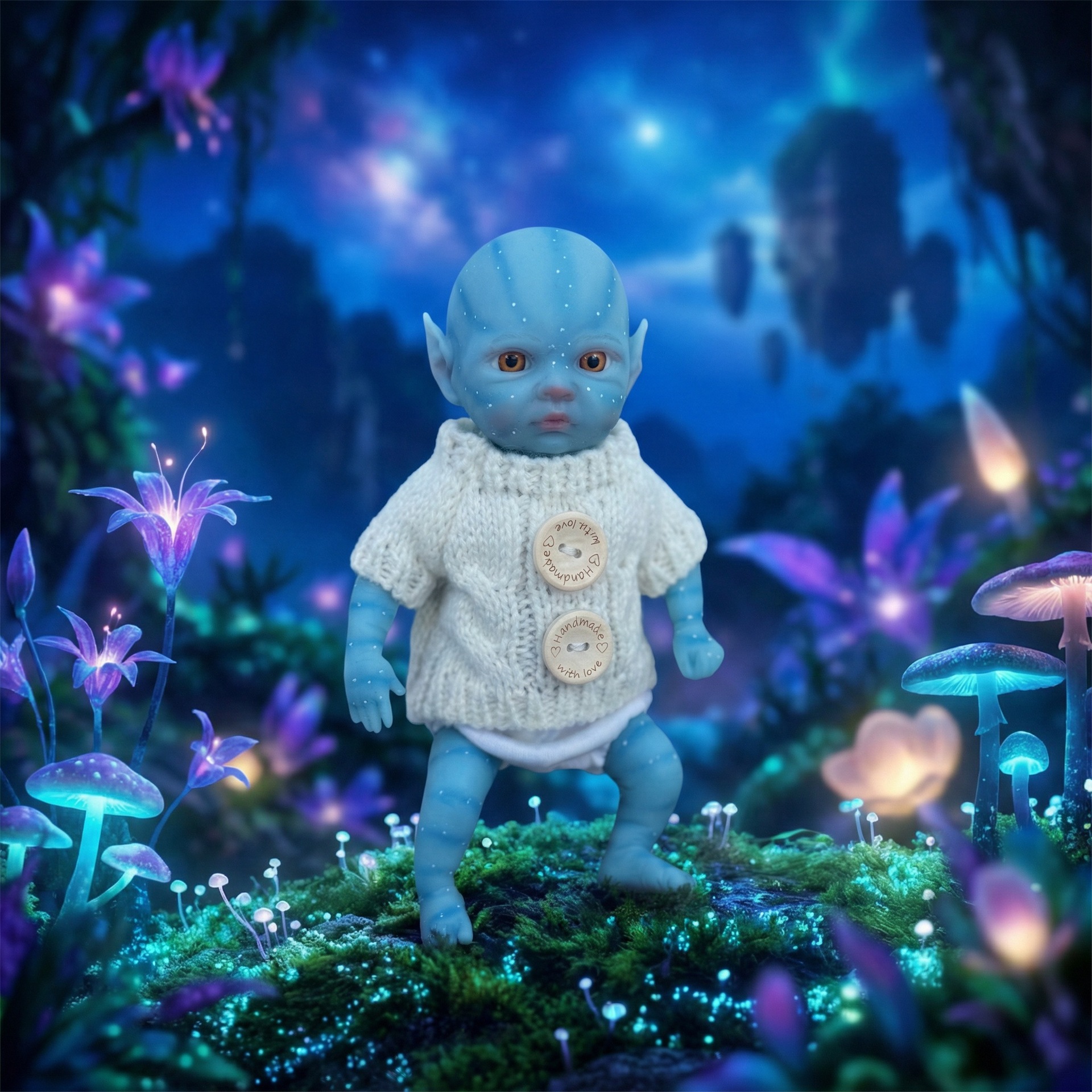 8 pulgadas Avatar sólido de silicona muñeca de simulación bebé renacido Q-ball es elástico suave