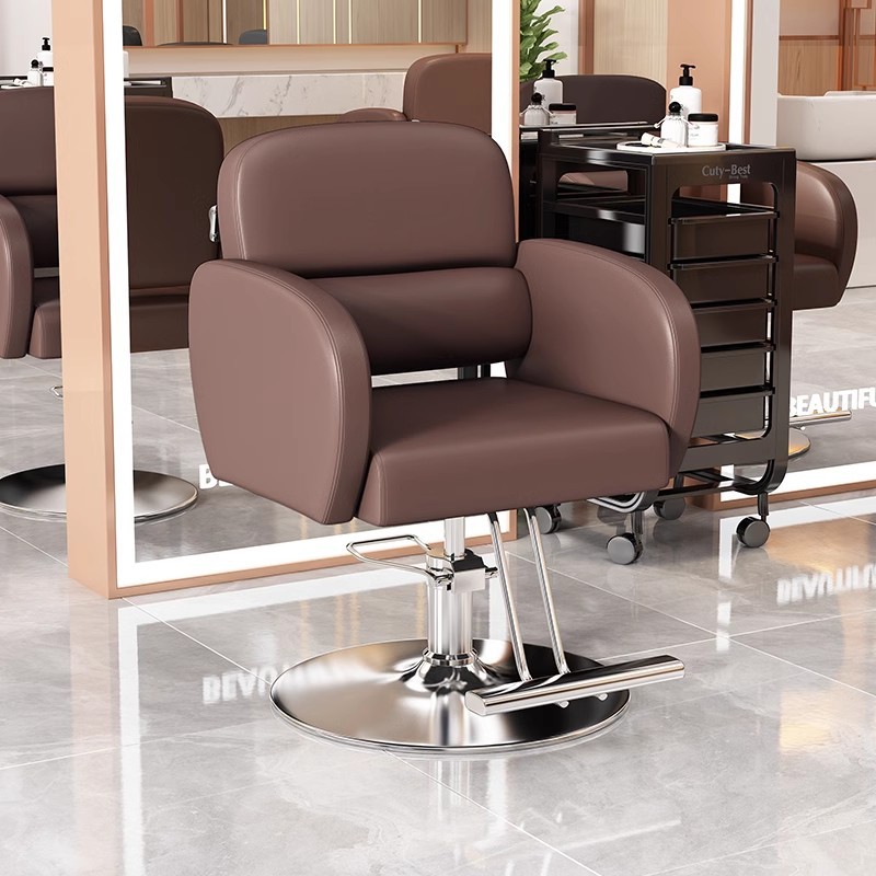 Silla de peluquería elevable y giratoria de alta gama silla de peluquería roja salón de peluquería taburete de corte de pelo especial silla de peluquería mayorista