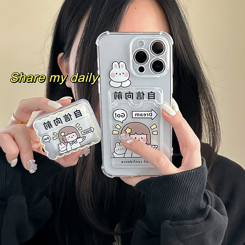 Zhitai Apple 15promax Mobile Phone Case iPhone14 Card Case ins Style Niche Suitable for 13 Headset Holder Wholesale Zhitai Apple 15promax Mobile Phone Case iPhone14 Card Case ins Style Niche Suitable for 13 Headset Holder Wholesale