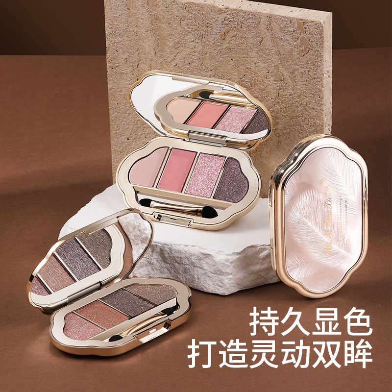 Winnie the Pooh's Opulent Four-Color Diamond Matte Eye Shadow Palette Brightens and Contours Foreign Trade Manufacturers Directly Supply Cross-Border