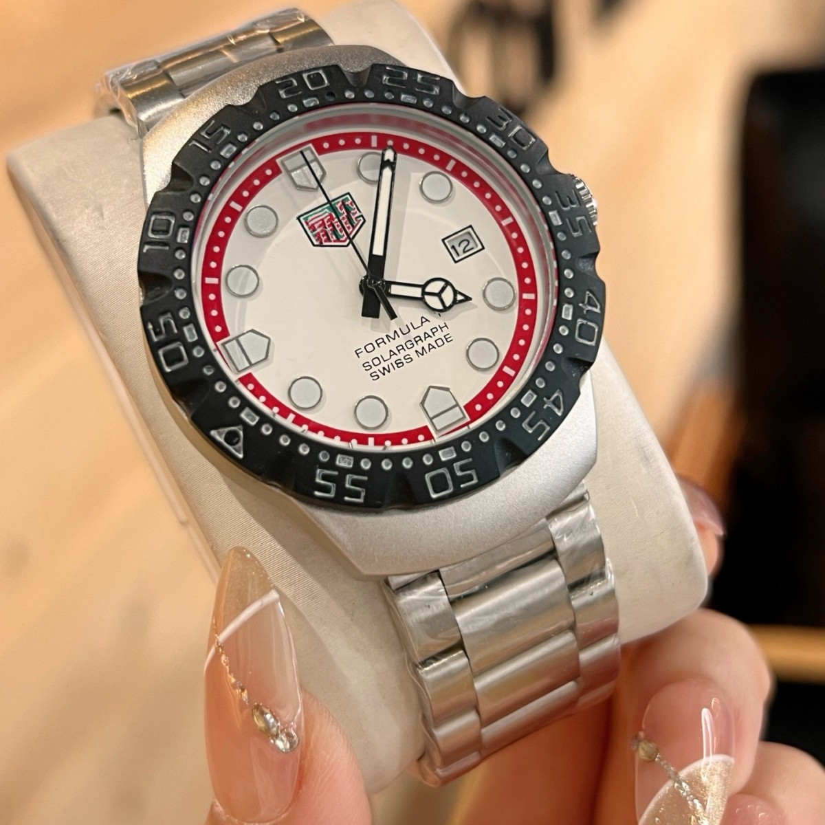 Cross-Border Mixed Price Excellent New Men's Watch Equipped with Quartz Original Movement 316 Stainless Steel Butterfly Buckle Watch