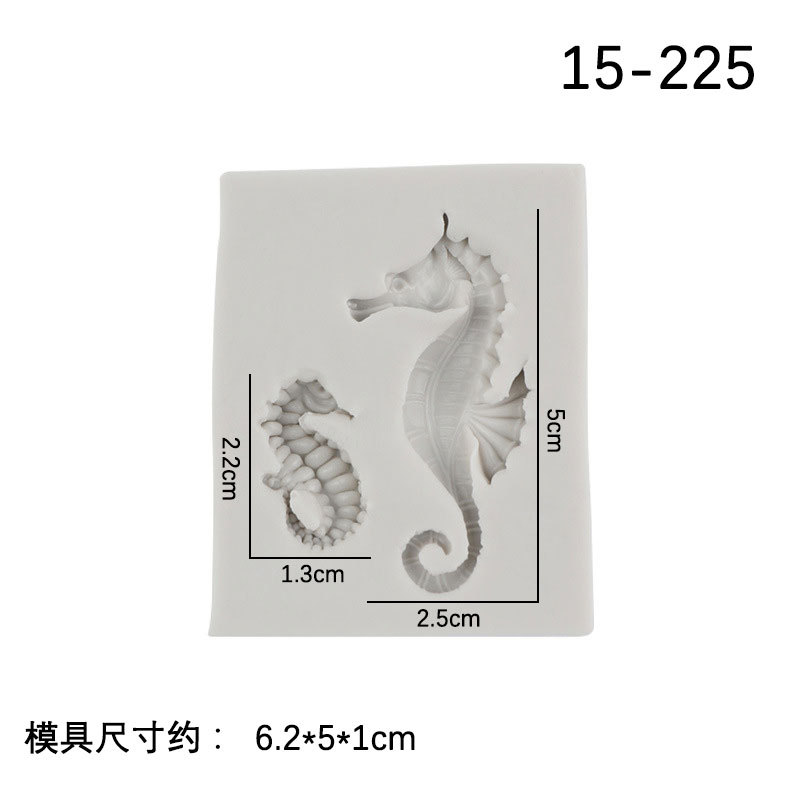 Océano serie sirena cola Shell Starfish Seahorse silicona molde fondant chocolate hornear decoración Accesorios