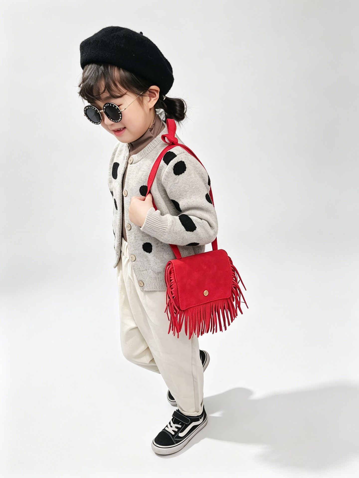Bolso infantil estilo 2026, moderno bolso de hombro con borlas, mini bolso cruzado estilo coreano, monedero moderno para niños y niñas