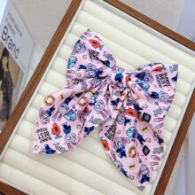 新款跨境热销卡通儿童蝴蝶结发夹布艺少女后脑勺可爱发卡缎面发饰