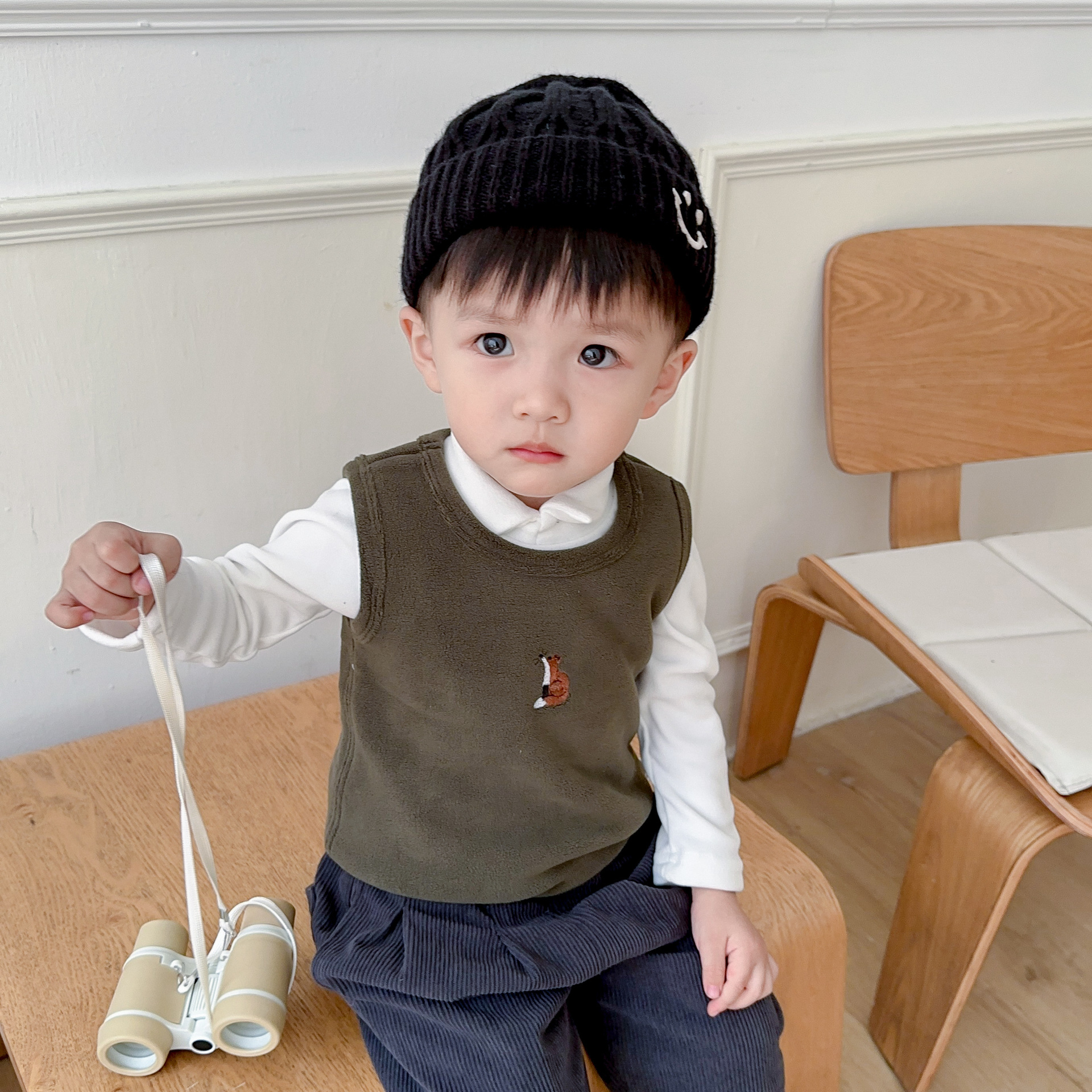 Ropa de bebé suéter chaleco Olímpico polar Chaleco de otoño e invierno DE LOS Nuevos muchachos del bebé niñas engrosada chaleco caliente