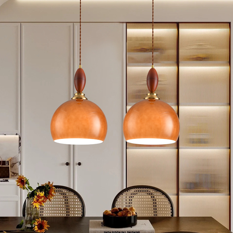 Retro semicircular lámpara de restaurante francés simple mirad mesa de comedor bar lámpara de luces de alto nivel diseñador lámpara de luces de luces