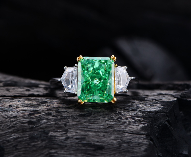 Fashion Geometric Sterling Silver Inlay Zircon Rings 1 Piece