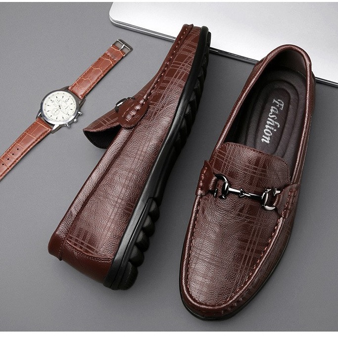 Zapatos de cuero para hombres, zapatos de negocios británicos, zapatos transpirables, zapatos casuales suaves, zapatos de pie para hombres, zapatos planos.