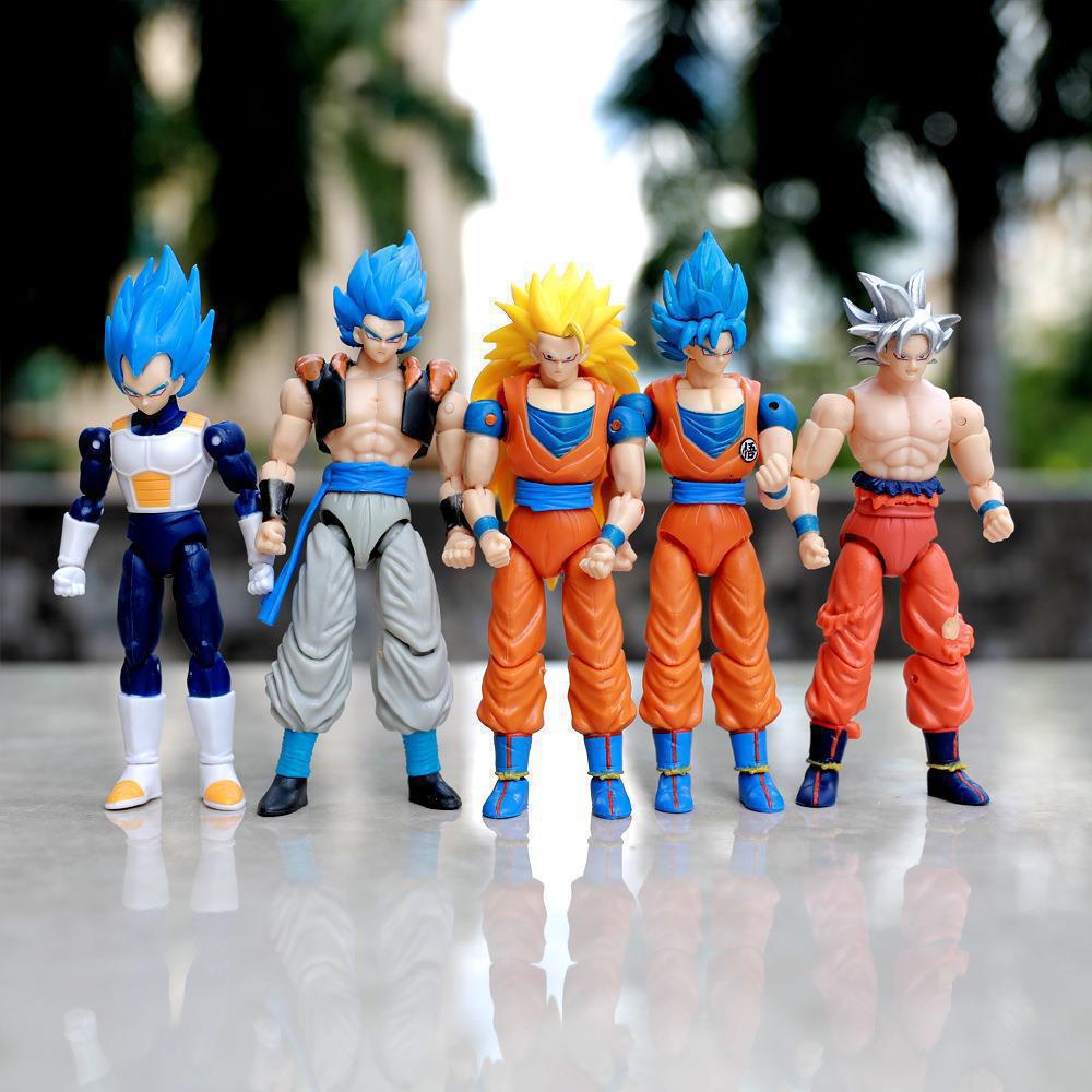 La articulación se puede mover versión simple Dragon Ball Black Haior Wukong caja de color ventana abierta azul Dragon Ball caja modelo de figura al por mayor