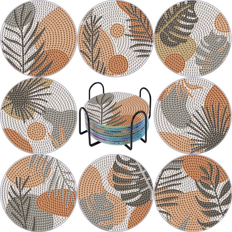 Posavasos acrílicos transfronterizos Diamante pintado Diy mantel TEMU estilo explosivo diamante completo 5d cojín de aislamiento floral hecho a mano