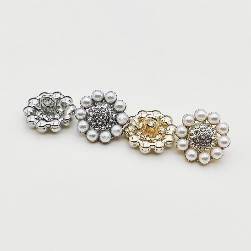 Suit Coat with Metal Buttons, Cashmere Trench Coat, Women's Chanel-Style Shirt Buttons, Versatile Pearl Hand-Sewn Buttons