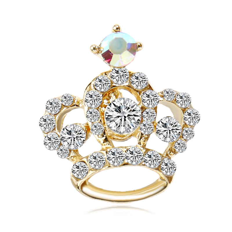 Spilla corona con strass per donna spilla di lusso di nicchia_voghion.com