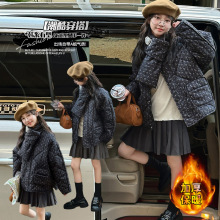 女童棉服2025新款冬装中大童洋气韩版碎花棉衣儿童保暖加厚外套潮