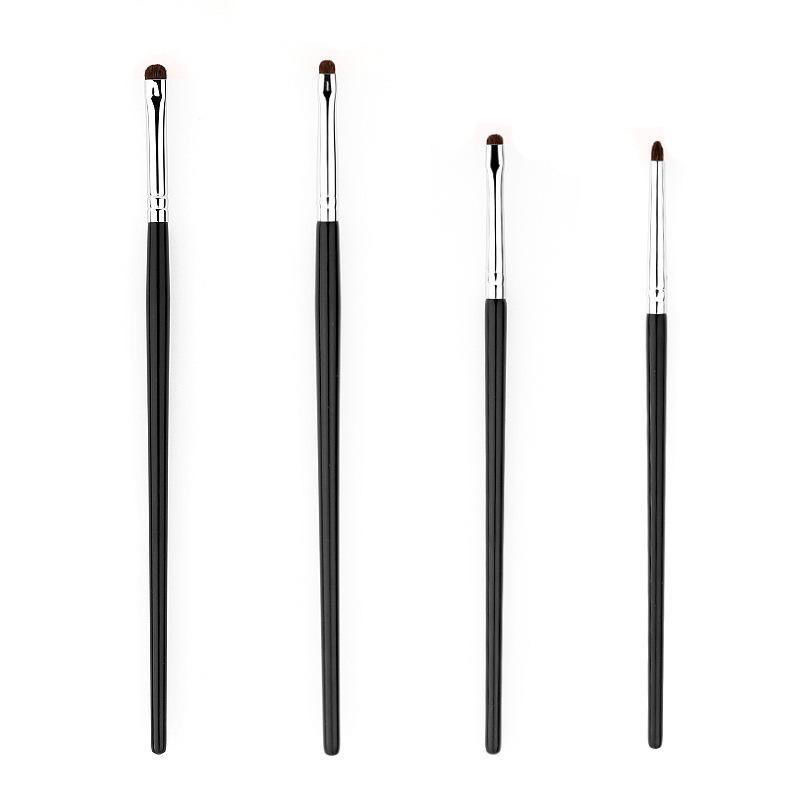 Nuevos 4 pinceles delineador de ojos de imitación de pelo de caballo, pinceles para detalles de sombra de ojos, pinceles de maquillaje de ojos, corrector de manchas finas, juego de pinceles portátil