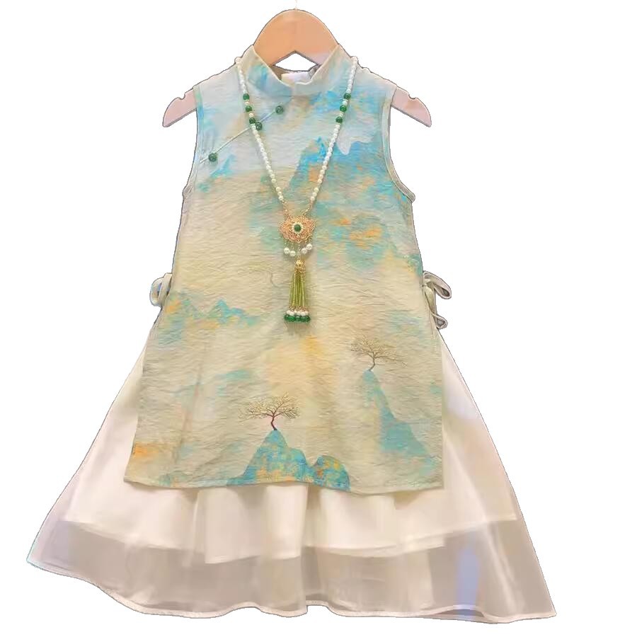 Xianning Seven Hanfu Vestido de niña Nuevo tesoro chino vestido de verano Tang vestido de niño nuevo estilo antiguo ropa infantil Dragon Boat Festival