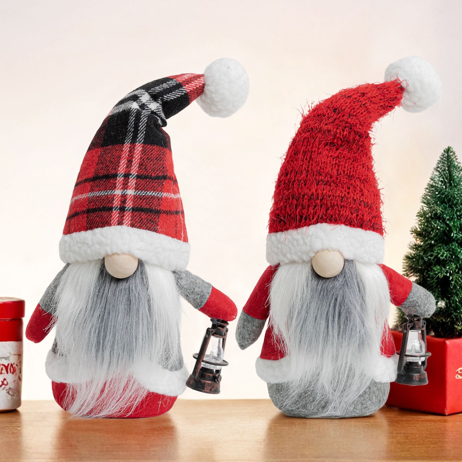 Navidad transfronteriza muñeca sin cara adorable lámpara de aceite sombrero de peluche muñeca enano Rudolph decoración de ventanas