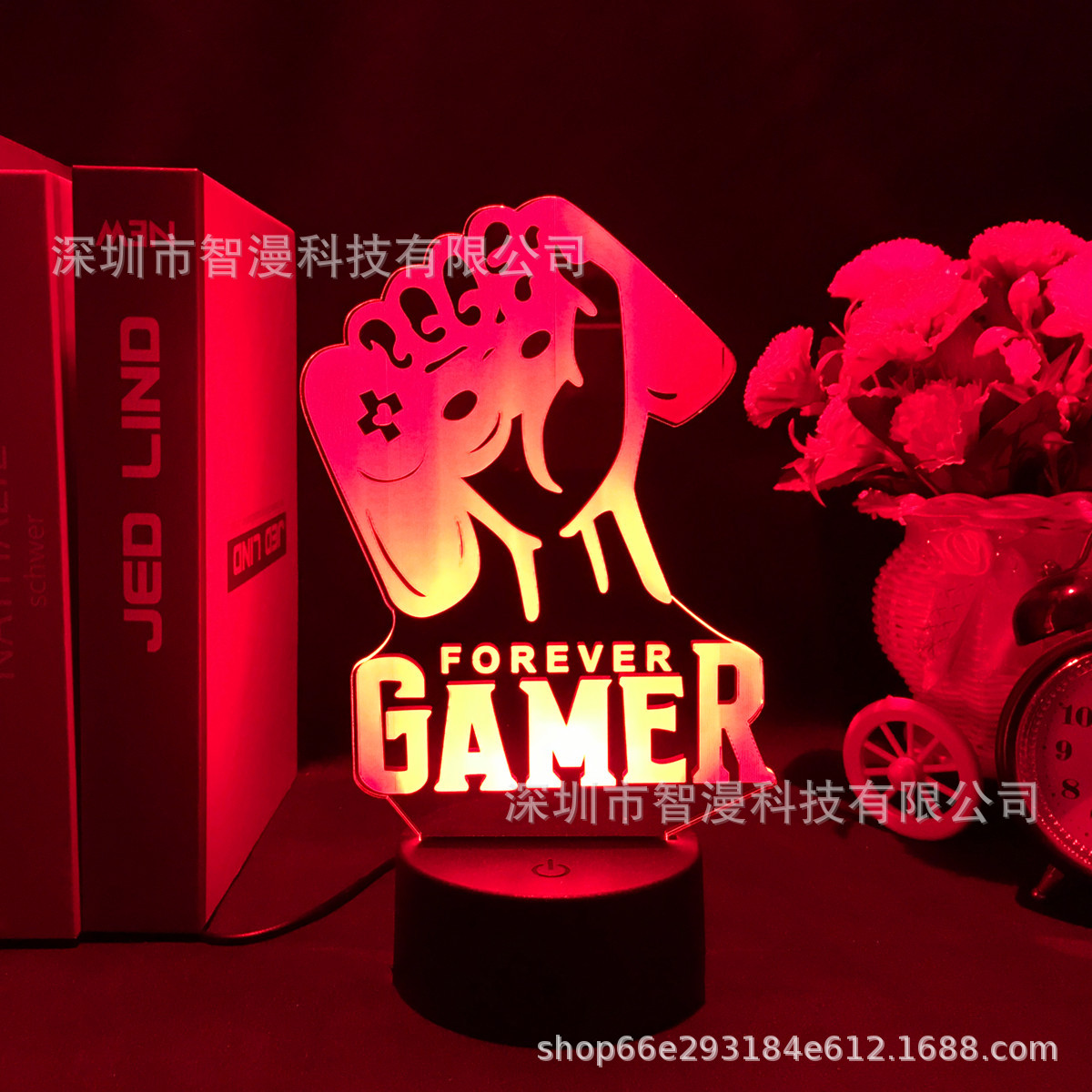  Controlador de juegos PS/Xbox con auriculares 3D, lámpara LED multicolor, acrílico, regalo para exportación