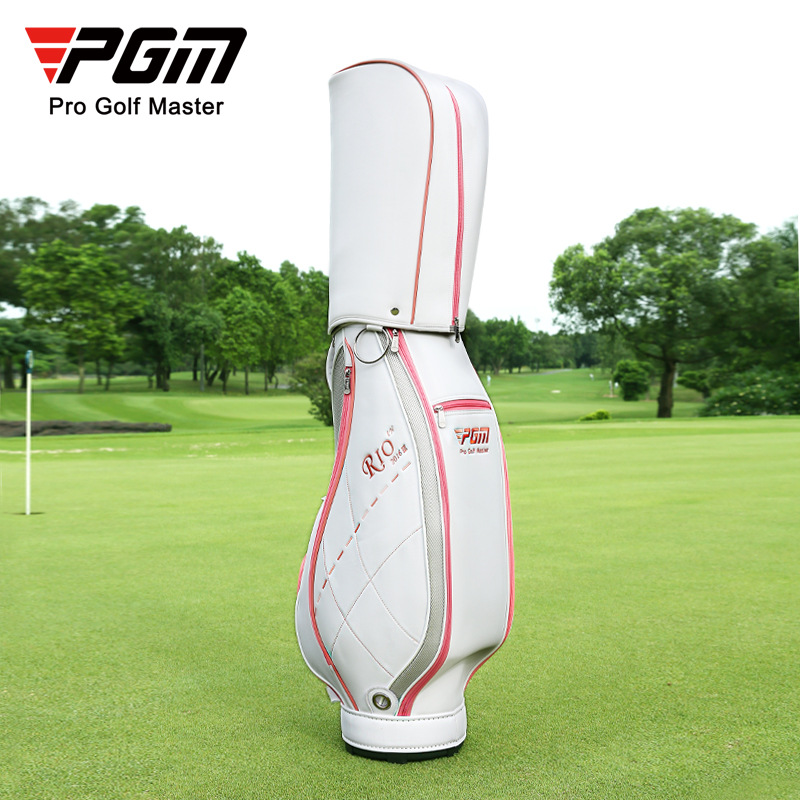 Túi golf PGM tiêu chuẩn nữ nhẹ, chất liệu PU, kích thước 123x22x35 cm — QB042-Trắng hồng, QB042-Màu xanh trắng