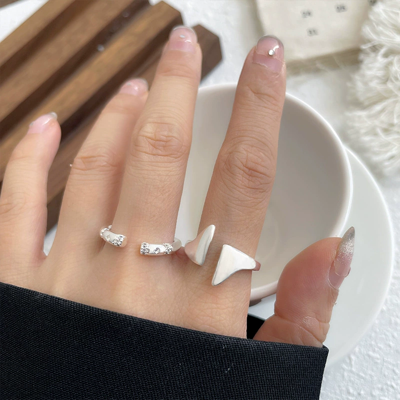 Brand ring, accessory, micro incrustation, simple and elegant design, silver 925 sample, wholesale
