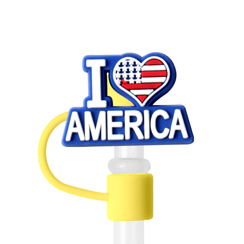 Transfronterizo Amazon venta caliente de dibujos animados gorra de paja de silicona gorra de polvo cubierta de polvo cubierta de paja de bebida de dibujos animados en stock