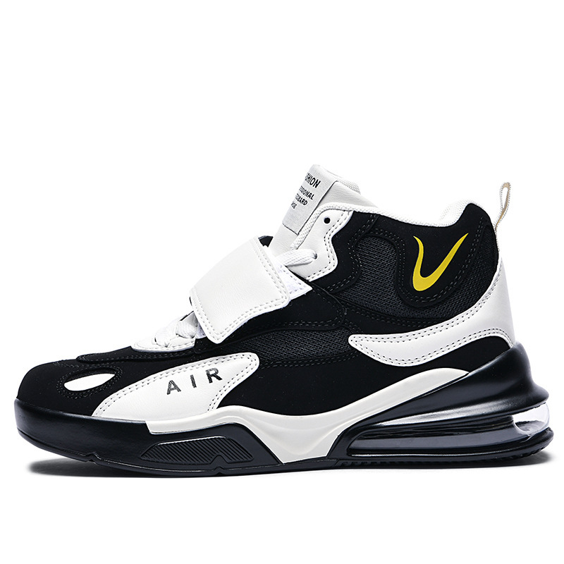 2021 Spring and Autumn High-Top Basketball Shoes Cross-Border Air Cushion Shoes Men's Sports Running Shoes Korean Style Casual Breathable Comfortable