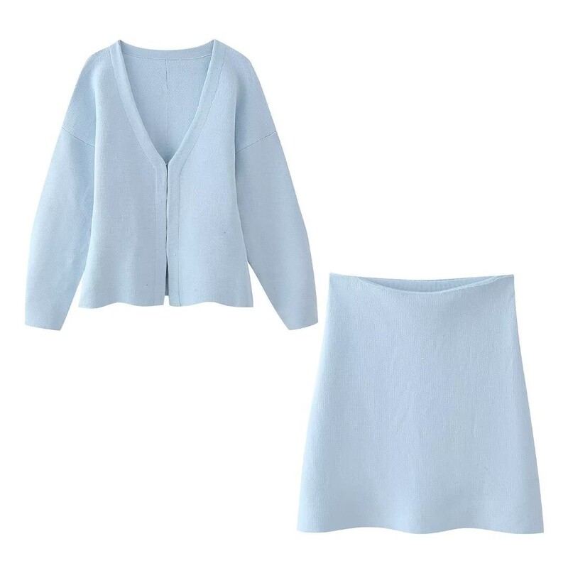 TAOP & ZA New Women's Casual suit Knitted V-Neck Sweater Knitted Hip Skirt Lazy Sweet Elegant