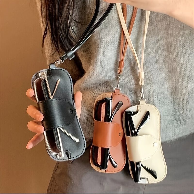 Hanging Neck Glasses Storage Bag for Women, Portable Sunglasses Storage Pouch, Sunglasses Storage Box, Hanging Bag, Sunglasses Clip