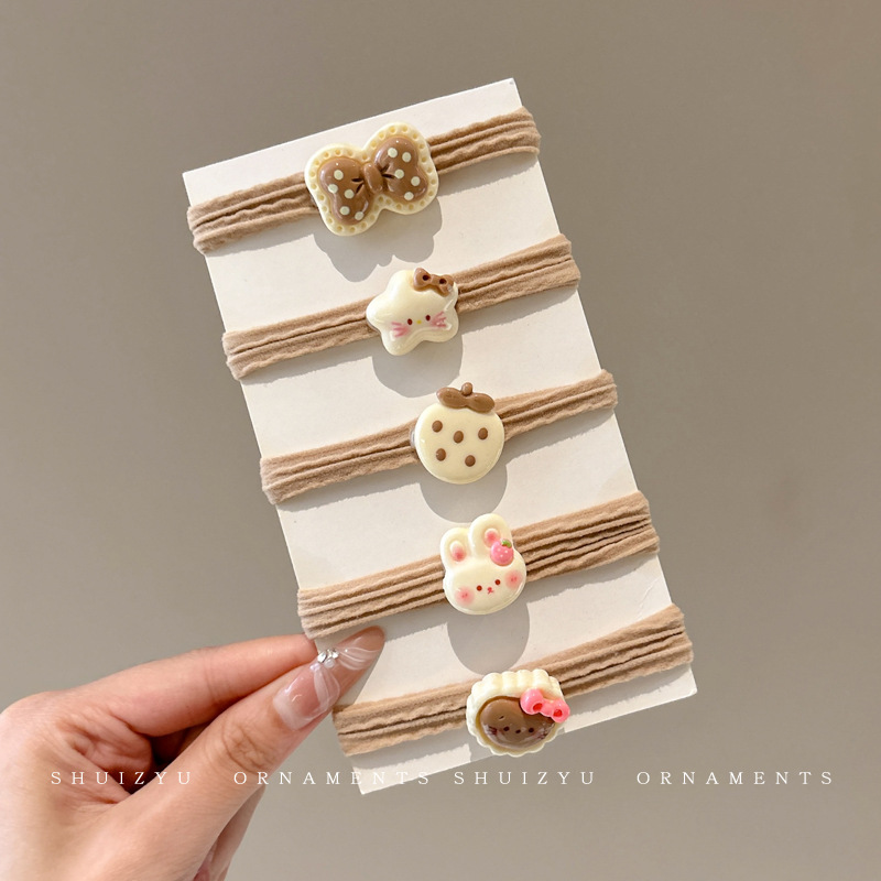 Papá Noel correa de goma para niños navideños vestido de cabello jardín de infantes bebé anillo de cabello de Navidad atmósfera accesorios