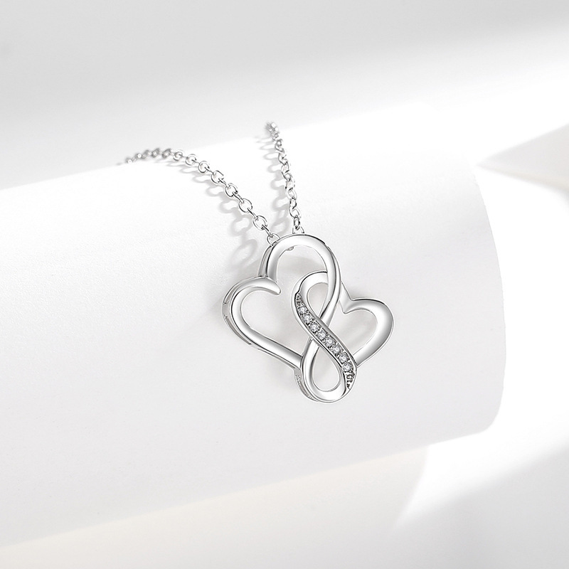 925 sterling silver Chain Material cable chain Chain Type 1 Piece Quantity 925 Sterling Silver Heart Shape Pendant Necklace
