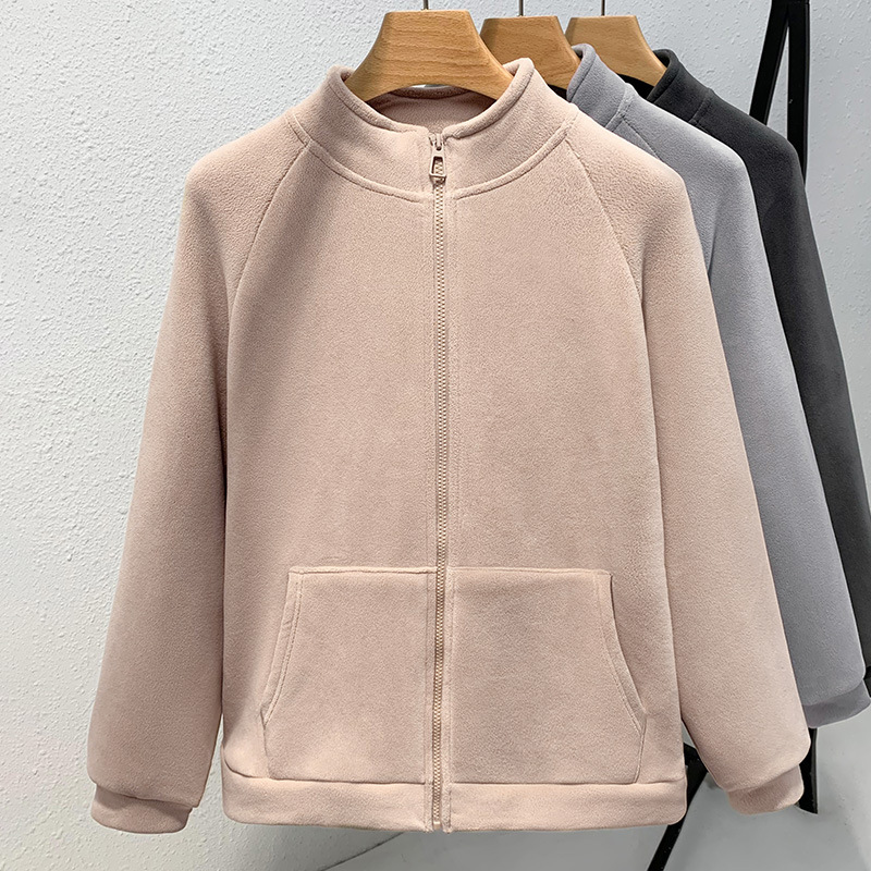 Abrigo polar para mujer Otoño e Invierno 2023 nuevo forro polar grueso cálido superior suelto casual collar cardigan suéter