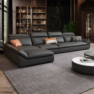 Foshan Modern Simple New Leather Art Technology Cloth Sofa Living Room Small Apartment Light Luxury Nordic Straight Row Fabric Sofa
