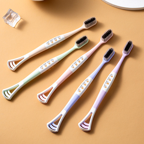 DouKuai best-selling Yalina 5-pack double-effect tongue scraper adult toothbrush tongue coating artifact toothbrush B92