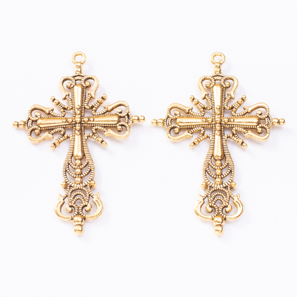 10g Weight Pendant Jewelry Making Type DIY Jewelry Accessories Classification 1 Piece Quantity Alloy, Zinc Material Cross, Solid Color Pattern Plating Design Retro Style 1 Piece Alloy Zinc Cross Solid Color Pendant DIY Jewelry Accessories 3