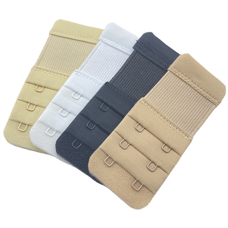Underwear accessories 3.8cm three rows and two buttons nylon extension buckle bra elastic elastic band buckle distance 1.9CM extended buckle