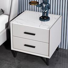 实木轻奢床头柜简约现代家用卧室迷你岩板50cm简约储物收纳柜整装