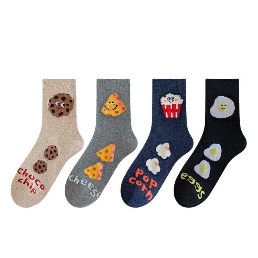 Cute Japanese cartoon summer long knee socks, mid-length, absorbs sweat and smell