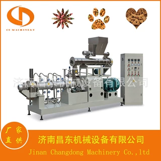 双螺杆膨化宠物粮设备 高端大型狗粮生产设备  夹心狗粮加工机械
