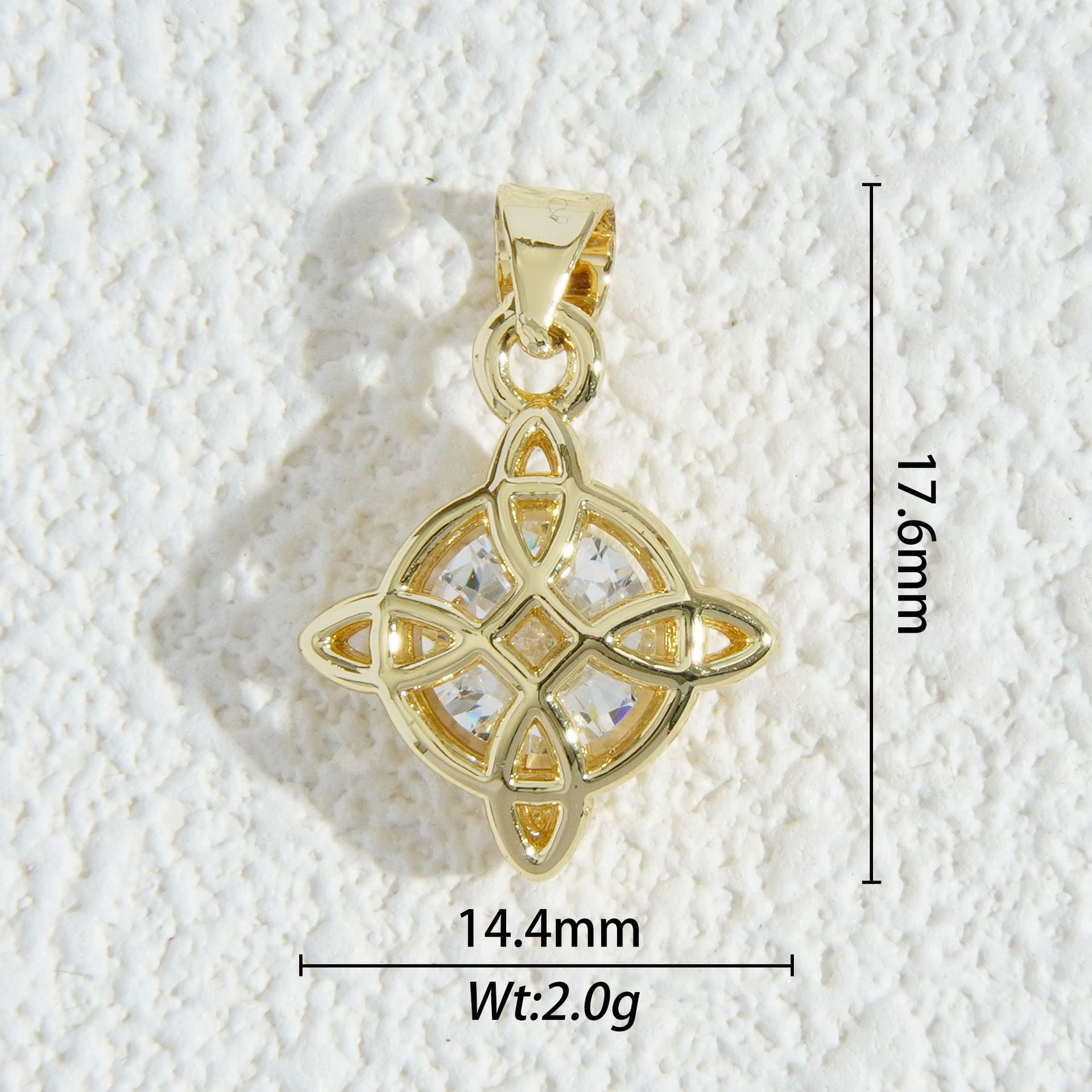 18K oro micro-cristalino accesorios de piedra estrella luna mariposa flores amor colgante DIY collar material pendientes
