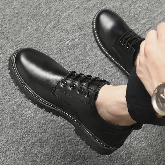 2025 Men's Shoes Non-Slip Heightening Work Shoes Korean Style Trendy Versatile Work Shoes Business Casual Shoes Formal Leather Shoes