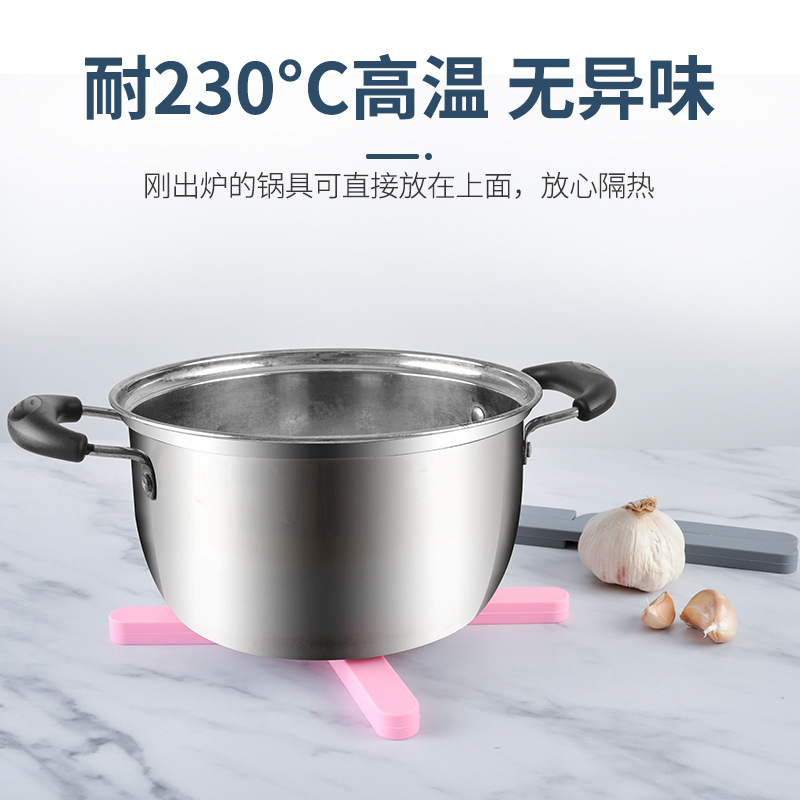 Utensilios de cocina de silicona engrosada Cruz plegable estera de aislamiento térmico estera de la olla estera platillo montaña estera de mesa estera vajilla