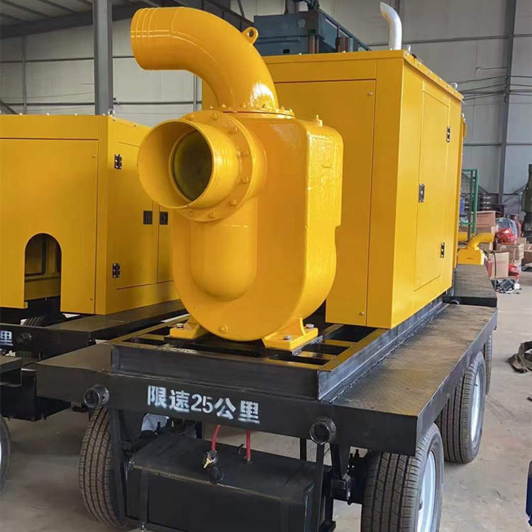 防汛排涝泵车12寸自吸泵体大流量柴油抽水泵四轮拖挂移动泵车