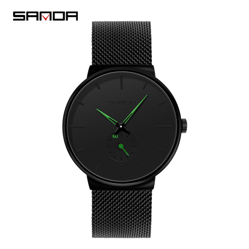 SANDA P1059 reloj casual para hombre simple independiente segunda mano sincronización Milán malla Correa reloj de moda