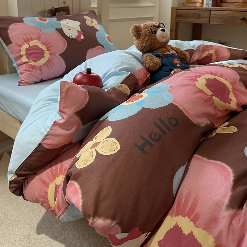 Dormitorio de estudiantes de tres piezas de cama de algodón sábanas de cama de cuatro piezas de cama para estudiantes de secundaria y universidad cama individual para niños