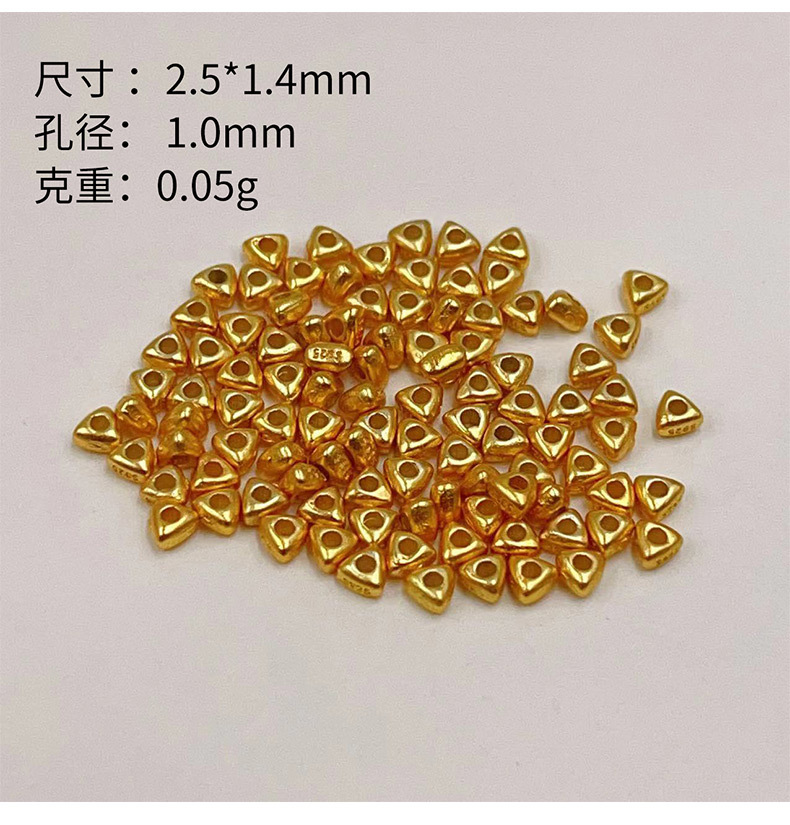 Weighed by the Gram, S925 Silver Gold-Plated Pumpkin Beads Spacer Beads DIY Accessories Bracelet Braided Rope Necklace String Ornaments Handmade Semi-Finished Products