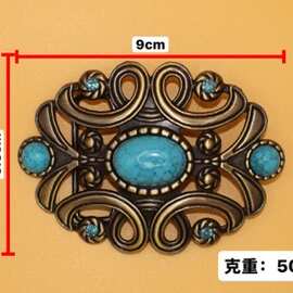 4.0cm内径锌合金跨境复古合金腰带扣头西部平滑扣欧美皮带扣头女