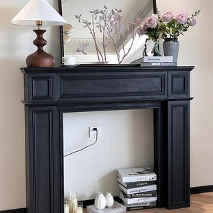American Solid Wood Retro B&B Fireplace Decorative Cabinet French European Style Simple Fireplace Shelf Wedding Photography
