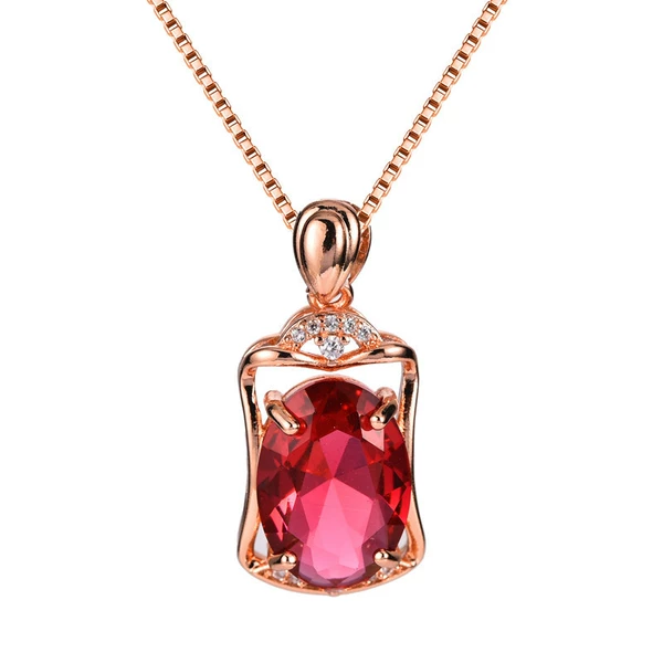 Pendant, golden box, 45cm, pink gold