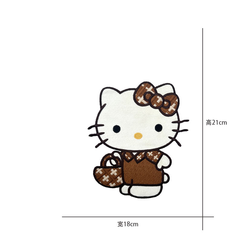 Cartoon al por mayor bordado por computadora kt pegatinas de tela de gato Sanliogou diy pegatinas de parche tejido cesta de ropa adorno accesorios pegatinas