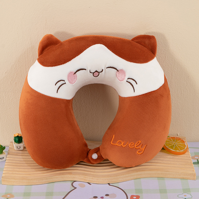 Almohada en forma de U de negocios, almohada para el almuerzo de oficina, viaje de negocios, almohada para el cuello de rebote lento, almohada en forma de U de espuma con memoria de joroba