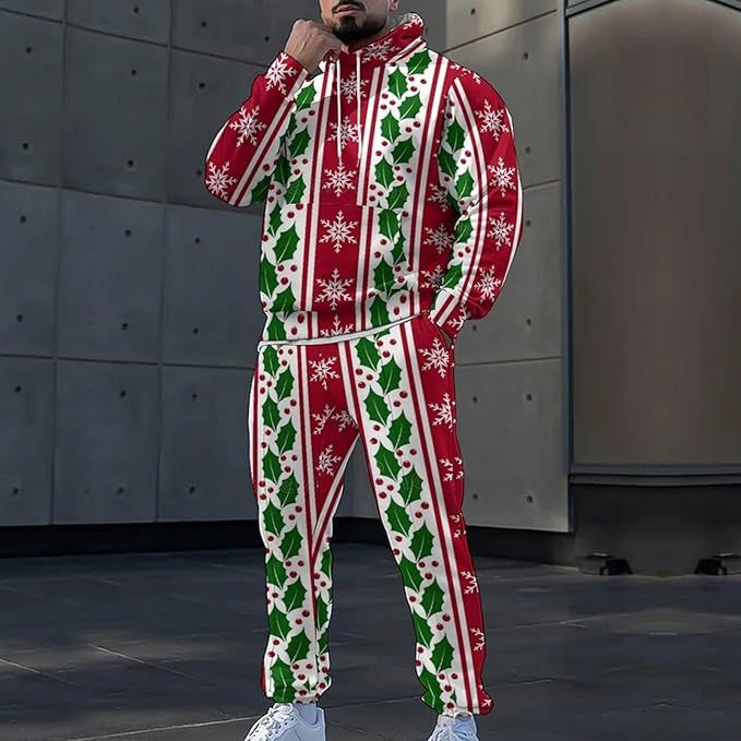 2024 Cross-border Independent Station New Fashion Clothes Christmas Casual Loose Hat Men's Sweat Men's suit